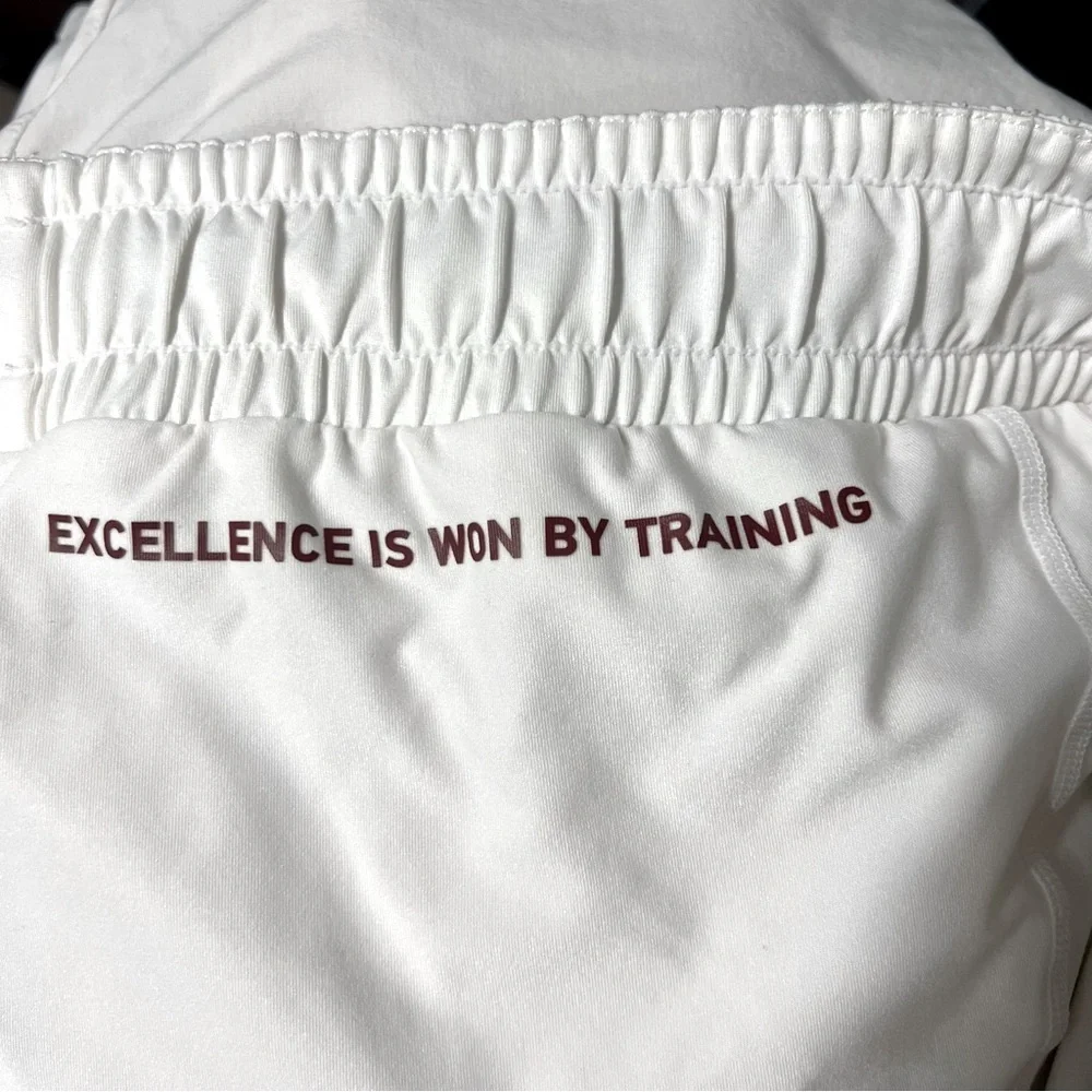 RHONE MENS TWO TONE OFF WHITE ATHLETIC PERFORMANCE PHASE LINED SHORTS SIZE XL